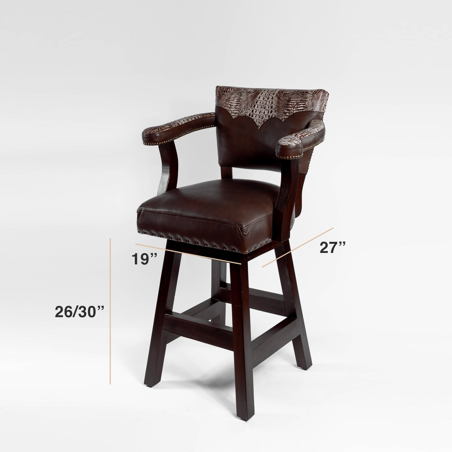 Trophy Tufted Leather Swivel Stool